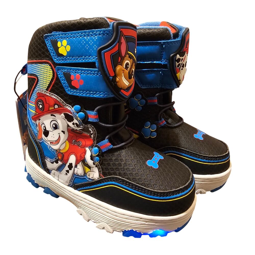 NWT Nickelodeon light up Paw Patrol snow‎ boots size 6 Chase and Marshall
